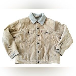 Levi's Tan Corduroy Sherpa Collar Trucker Jacket